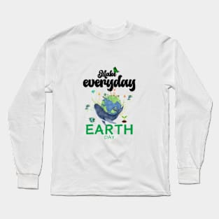 happy funny  earth day 2024 gift april 22 Cute Teacher  Lover Rainbow Long Sleeve T-Shirt